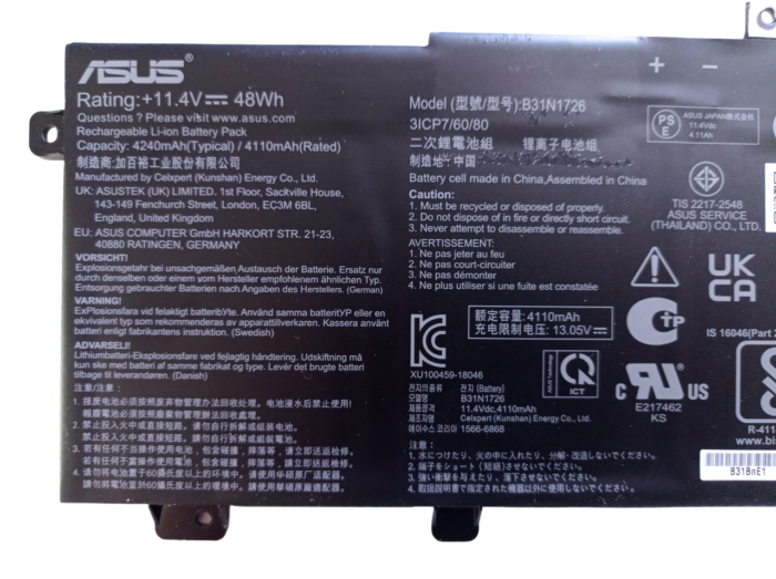 ASUS TUF Gaming F15 FX506H FX506 Bateria B31N1726 - obrazek 3