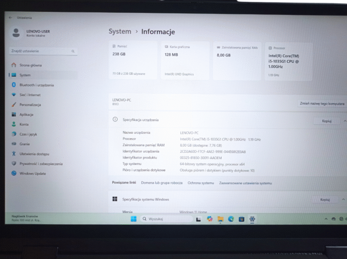 Laptop Lenovo IdeaPad Flex 5 15IIL05 (81X3) | i5-1035G1 | 8 GB RAM | 256 GB SSD |Dotykowy ekran| - Image 10