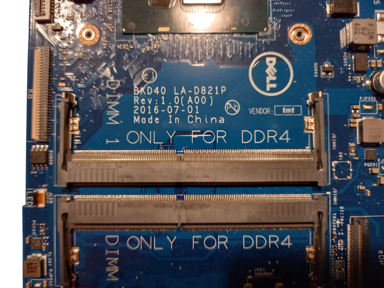 Dell Vostro 15 5568 Mainboard Efficient BKD40 LA-D821P Rev:1.0(A00) - Image 3
